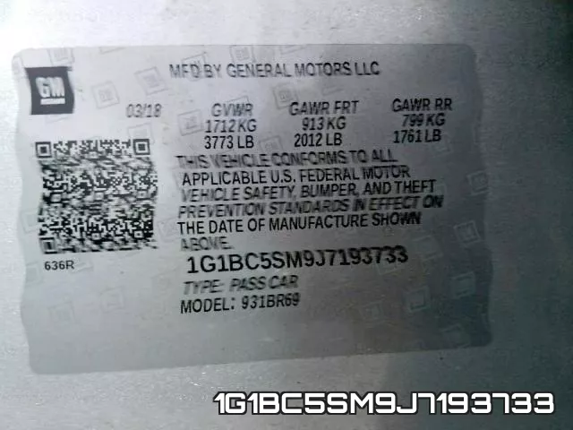 1G1BC5SM9J7193733 фото 2