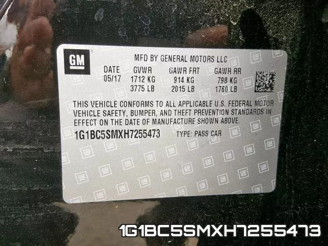1G1BC5SMXH7255473 фото 2