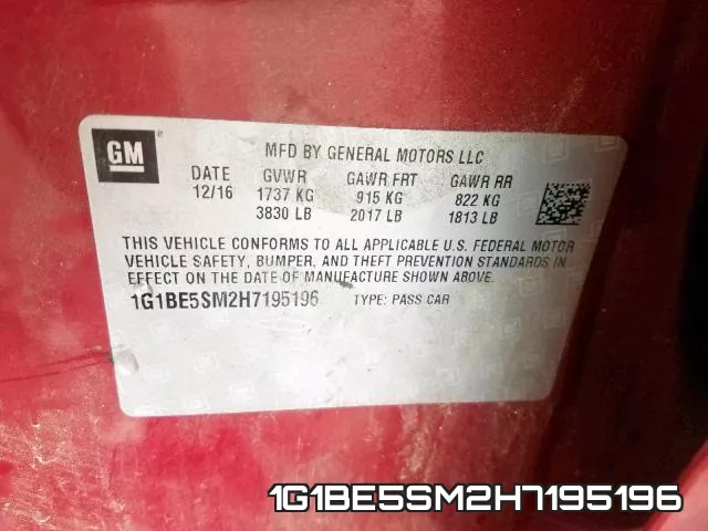 1G1BE5SM2H7195196 фото 2