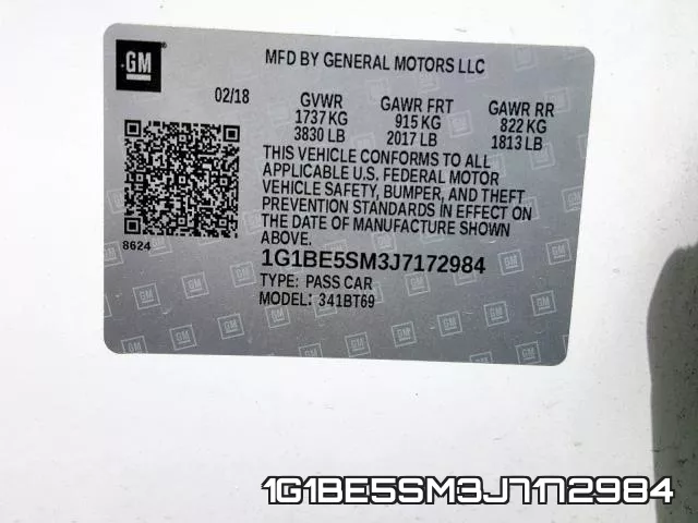 1G1BE5SM3J7172984 фото 2