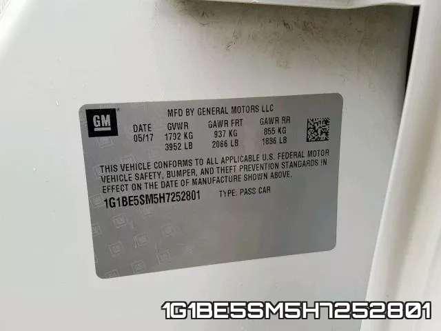 1G1BE5SM5H7252801 фото 2