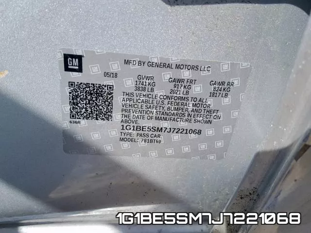 1G1BE5SM7J7221068 фото 2