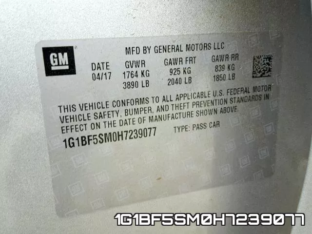 1G1BF5SM0H7239077 фото 2