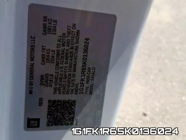 1G1FK1R65K0136024 фото 2