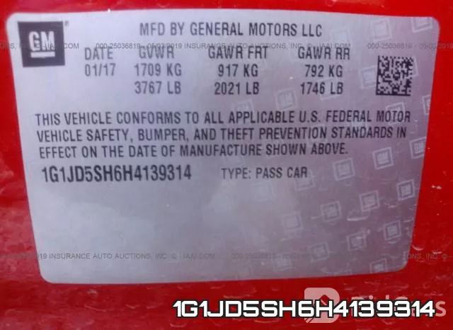 1G1JD5SH6H4139314 фото 10