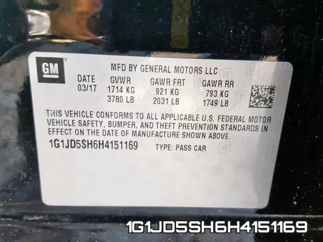 1G1JD5SH6H4151169 фото 2