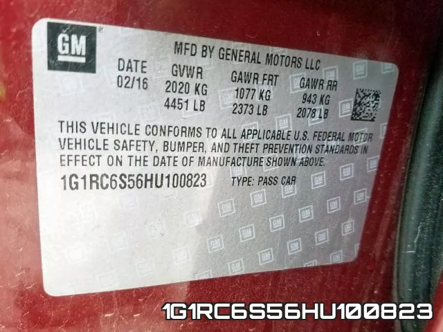 1G1RC6S56HU100823 фото 2