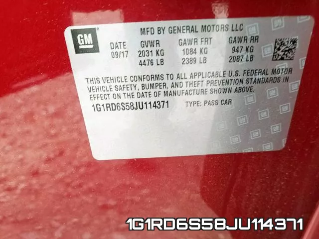 1G1RD6S58JU114371 фото 2