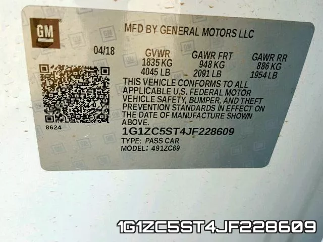 1G1ZC5ST4JF228609 фото 2