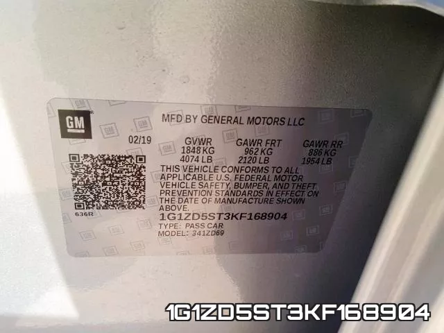1G1ZD5ST3KF168904 фото 2