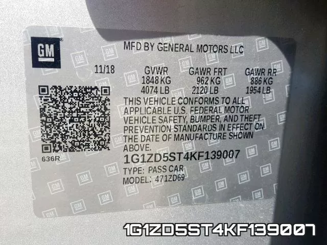 1G1ZD5ST4KF139007 фото 2