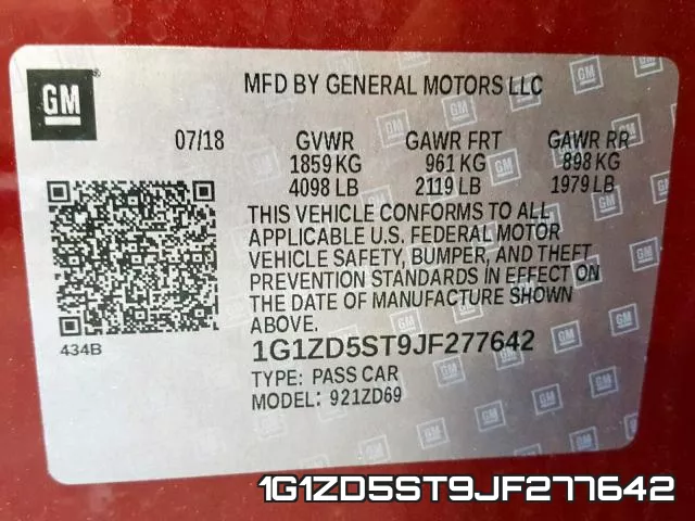 1G1ZD5ST9JF277642 фото 2