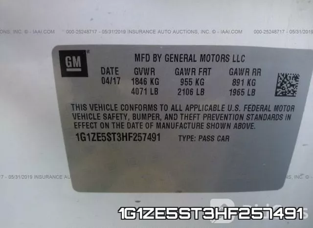 1G1ZE5ST3HF257491 фото 10