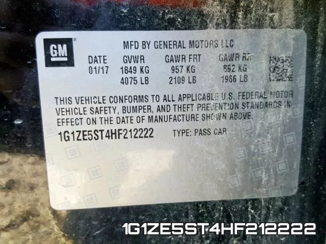 1G1ZE5ST4HF212222 фото 2