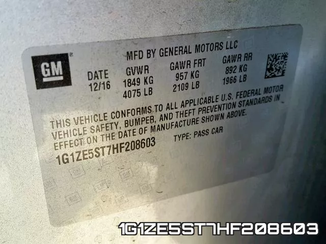 1G1ZE5ST7HF208603 фото 2