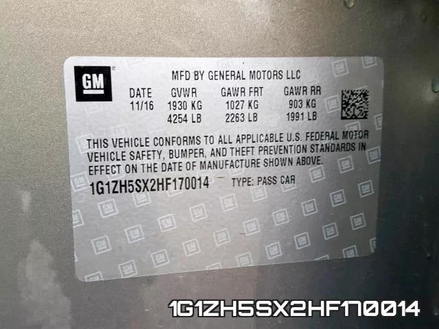 1G1ZH5SX2HF170014 фото 2