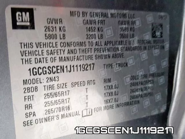 1GCGSCEN1J1119217 фото 2