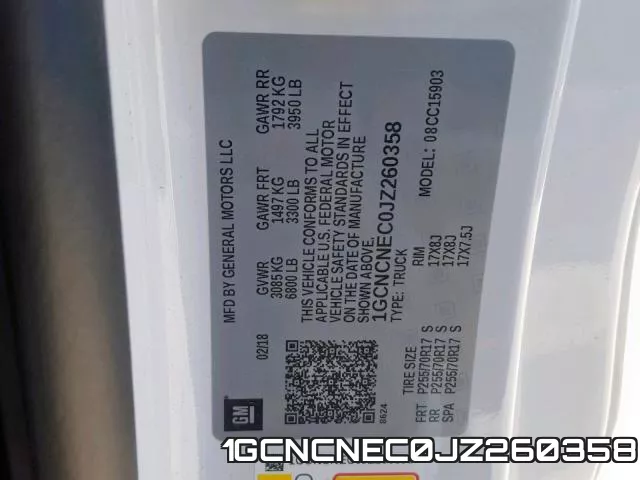 1GCNCNEC0JZ260358 фото 2