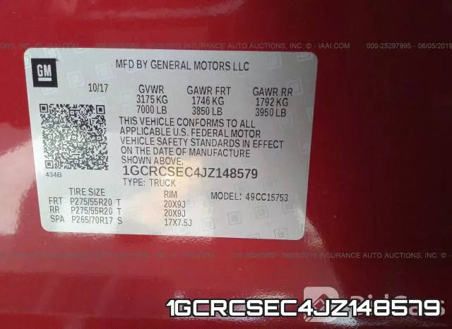 1GCRCSEC4JZ148579 фото 10