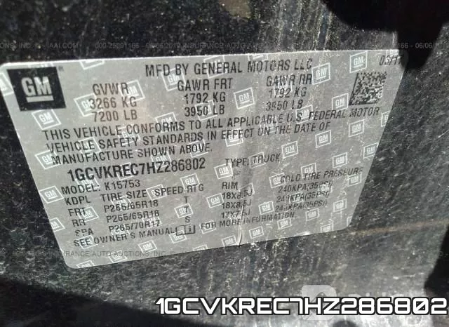 1GCVKREC7HZ286802 фото 10