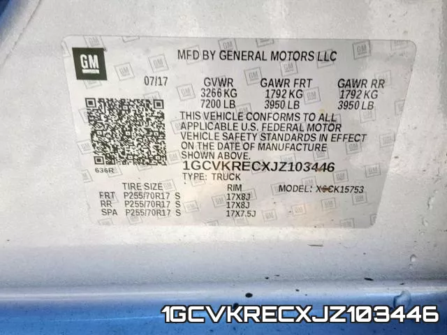 1GCVKRECXJZ103446 фото 2