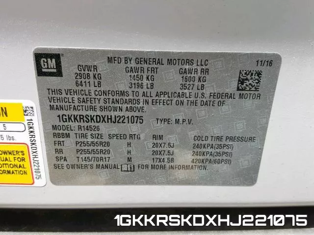 1GKKRSKDXHJ221075 фото 2