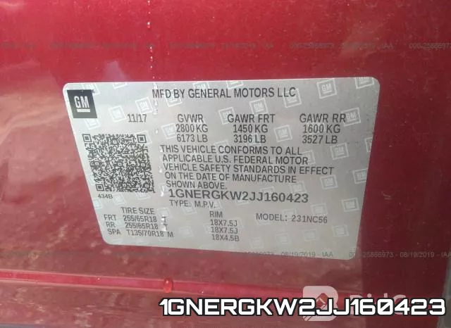 1GNERGKW2JJ160423 фото 10