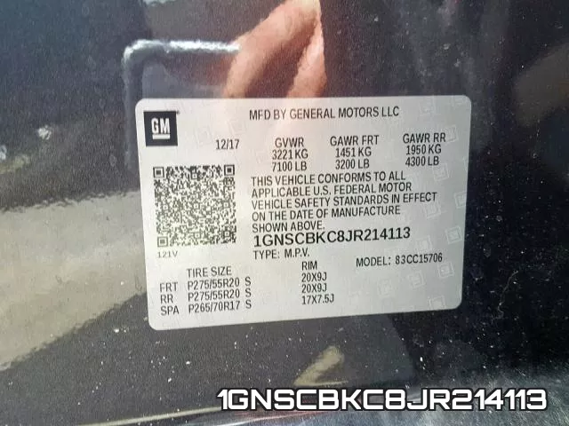 1GNSCBKC8JR214113 фото 2