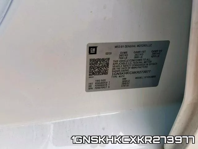 1GNSKHKCXKR273977 фото 2