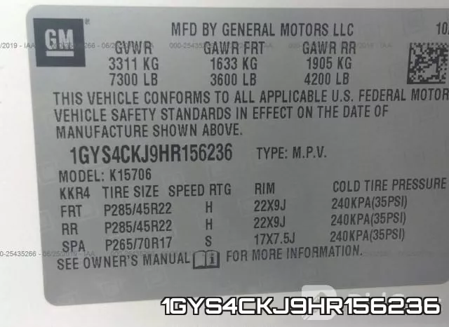 1GYS4CKJ9HR156236 фото 10