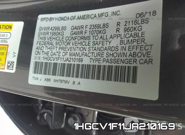 1HGCV1F11JA210169 фото 10