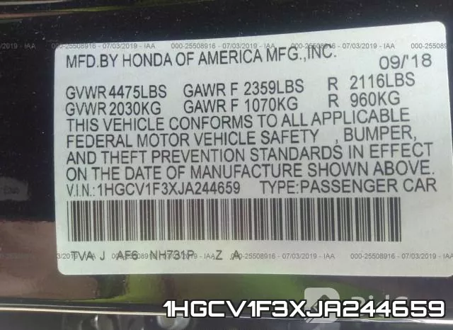 1HGCV1F3XJA244659 фото 10