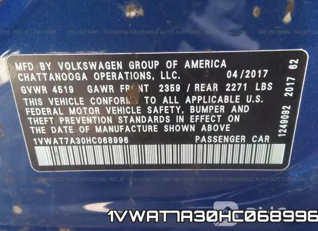 1VWAT7A30HC068996 фото 10