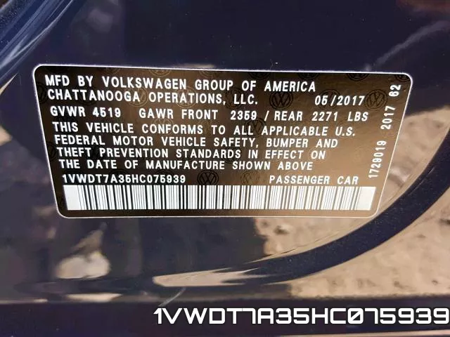 1VWDT7A35HC075939 фото 2