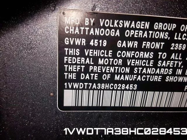 1VWDT7A38HC028453 фото 2