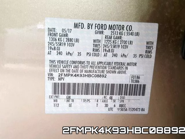 2FMPK4K93HBC08892 фото 2