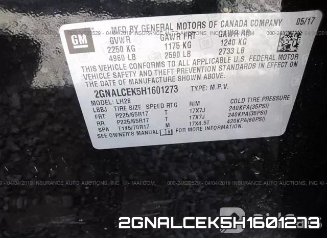 2GNALCEK5H1601273 фото 10
