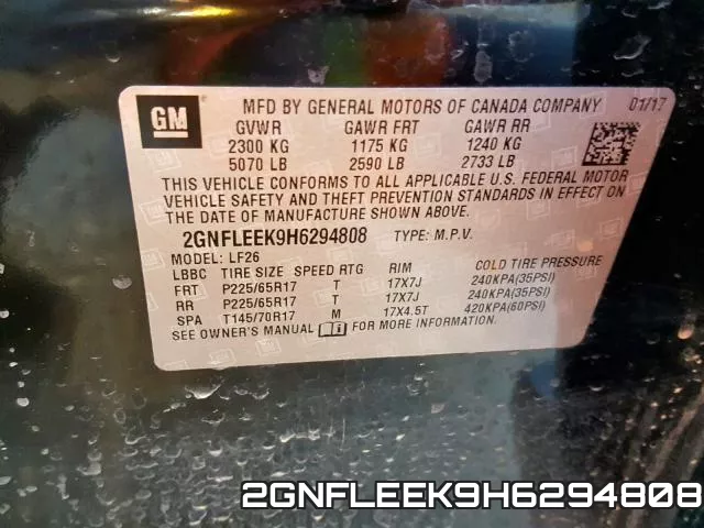 2GNFLEEK9H6294808 фото 2
