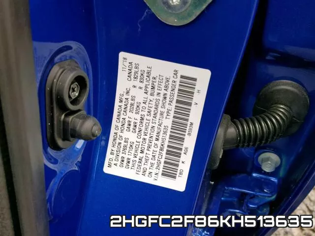2HGFC2F86KH513635 фото 2