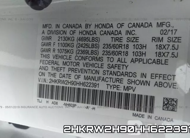2HKRW2H90HH622391 фото 10