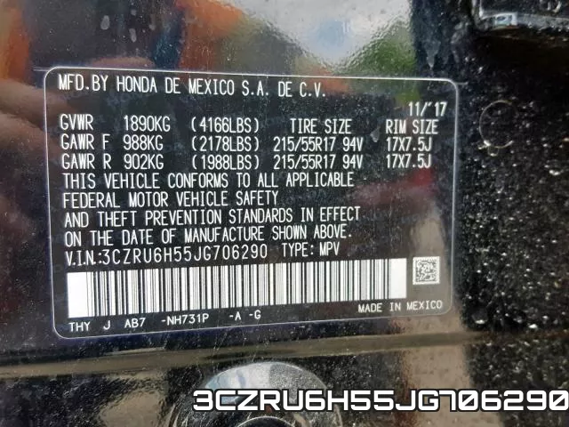 3CZRU6H55JG706290 фото 2