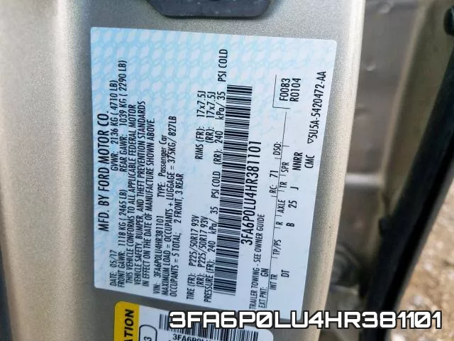 3FA6P0LU4HR381101 фото 2