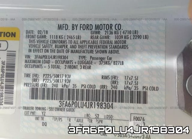 3FA6P0LU4JR198304 фото 10