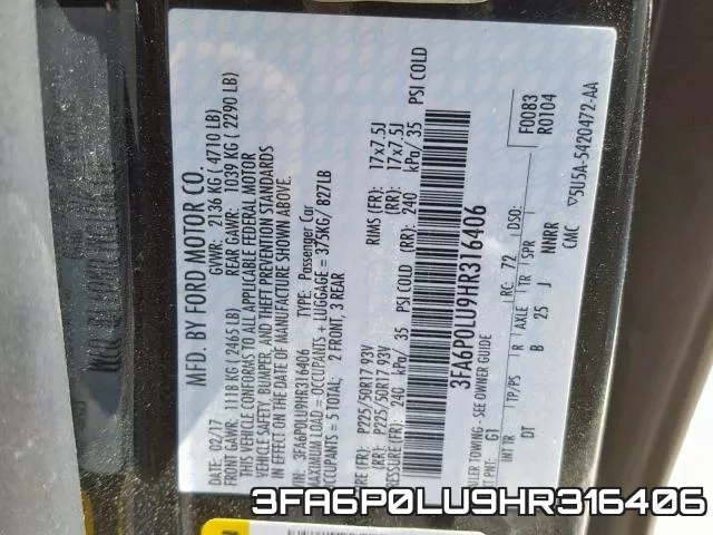 3FA6P0LU9HR316406 фото 2