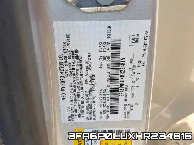 3FA6P0LUXHR234815 фото 2