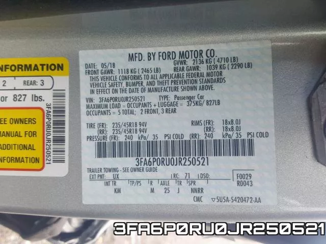 3FA6P0RU0JR250521 фото 2