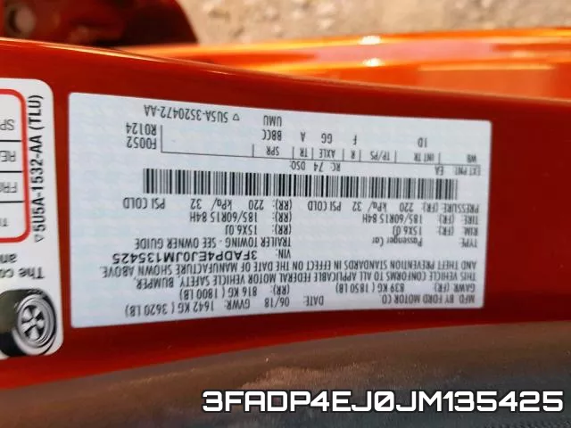 3FADP4EJ0JM135425 фото 2