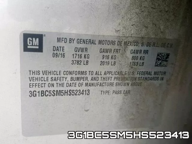 3G1BC5SM5HS523413 фото 2