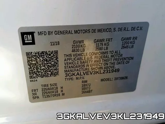 3GKALVEV3KL231949 фото 2