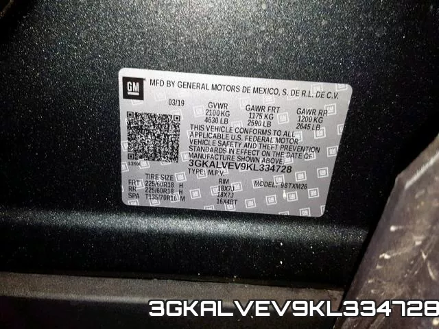 3GKALVEV9KL334728 фото 2